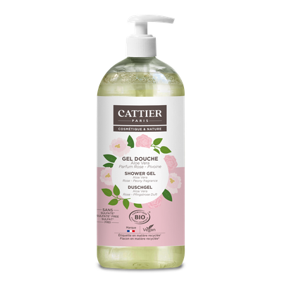 GEL DOUCHE  SANS SULFATE Parfum Rose - Pivoine - CATTIER - Hygiène