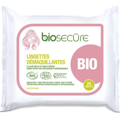 Lingettes démaquillantes - Biosecure - Visage