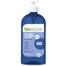 Gel corps cheveux et corps sans savon - Biosecure - Hygiène - Cheveux