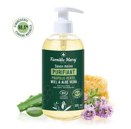 Savon liquide purifiant propolis verte, miel et aloe vera - 050432 - Famille Mary - Corps