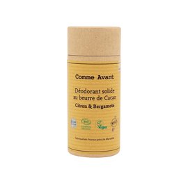 Déodorant solide au beurre de cacao Citron & Bergamote - Comme Avant - Hygiène