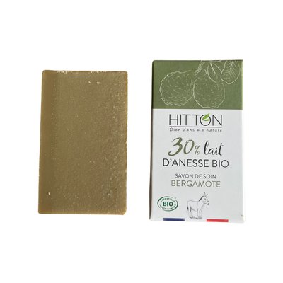 Savon 30% lait d'ânesse bio - Bergamote - Hitton Bien Dans Ma Nature - Hygiène