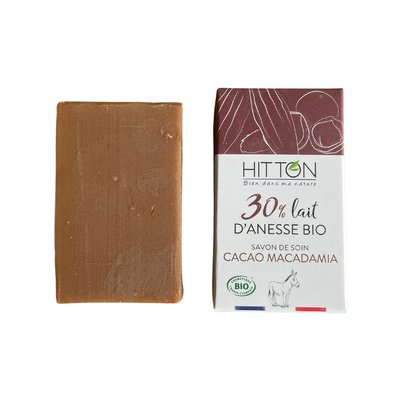 Savon 30% lait d'ânesse bio - Cacao Macadamia - Hitton Bien Dans Ma Nature - Hygiène