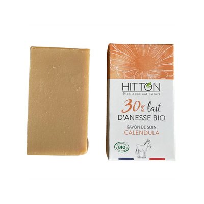 Savon 30% lait d'ânesse bio - Calendula - Hitton Bien Dans Ma Nature - Visage - Hygiène - Bébé / Enfants - Corps