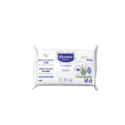 Cotton Wipes with Water - Mustela Bio - Baby / Children