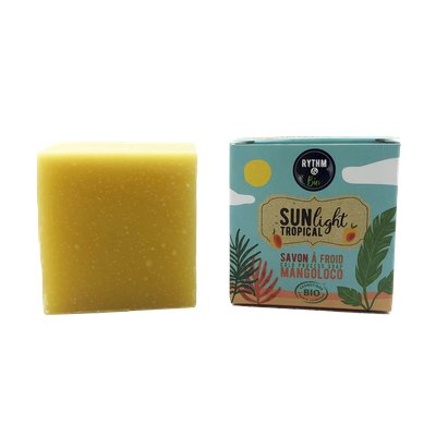 Savon-soin Sunlight tropical - Mango Loco - parfum Mangue - Rythm&Bio - Visage - Hygiène - Corps