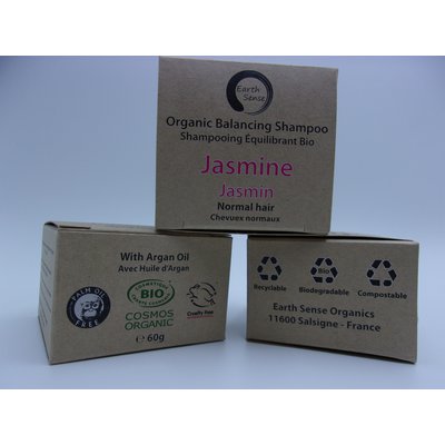 Shampoing Solide Equilibrant - Jasmin - Cheveux normaux et tous types - Earth Sense Organics - Cheveux