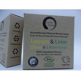 Savon Solide - Citron & Citron Vert aux Fleurs de Calendula - Earth Sense - Hygiène