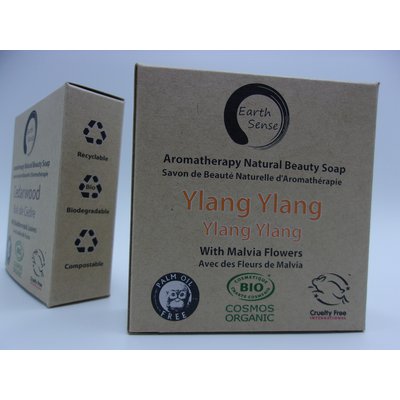Solid Soap - Ylang Ylang with Blue Malvia Flowers - Earth Sense Organics - Hygiene