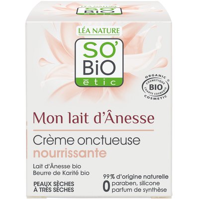 Crème onctueuse nourrissante - Mon Lait d’Ânesse - So'bio étic - Visage