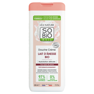 Shower cream - Organic donkey milk - Gentle moisturizing - So'bio étic - Hygiene