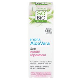 Soin nutritif réparateur, peaux sensibles à réactives - Hydra Aloe Vera - So'bio étic - Visage