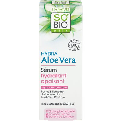 Soothing moisturizing serum, sensitive and reactive skin - Hydra Aloe Vera - So'bio étic - Face
