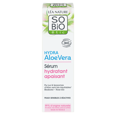 Sérum hydratant apaisant, peaux sensibles & réactives - Hydra Aloe Vera - So'bio étic - Visage