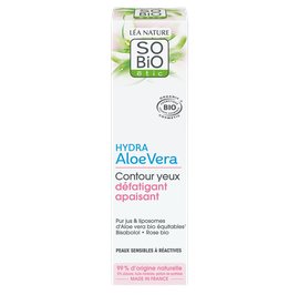 Contour yeux défatigant apaisant, peaux sensibles et réactives - Hydra Aloe Vera - So'bio étic - Visage