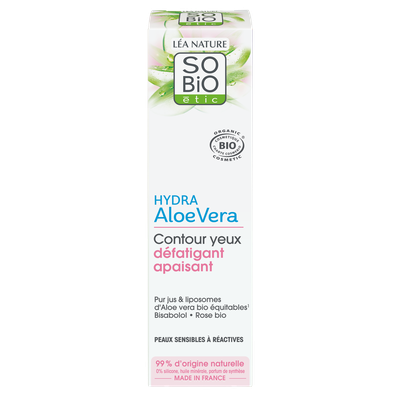 Soothing anti-fatigue eye contour, sensitive and reactive skin - Hydra Aloe Vera - So'bio étic - Face