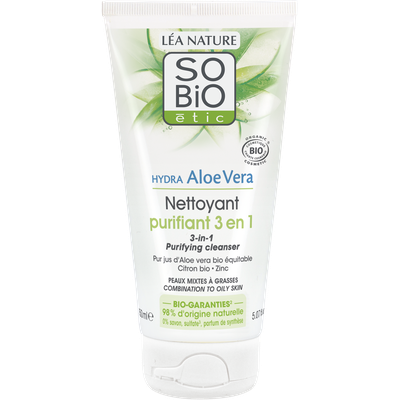 Nettoyant purifiant 3 en 1, peaux mixtes à grasses - So'bio étic - Visage