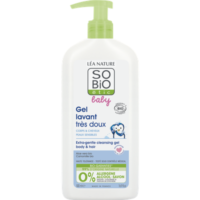 Extra-gentle cleansing gel - body & hair - baby - So'bio étic