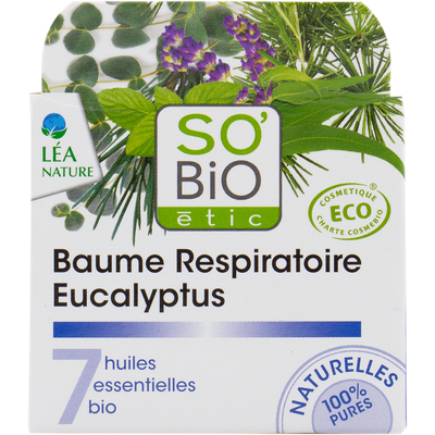 Baume respiratoire eucalyptus, aux 7 huiles essentielles - So'bio étic - Massage et détente