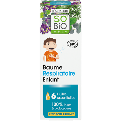 Baume respiratoire enfant, aux 6 huiles essentielles biologiques - So'bio étic - Massage et détente