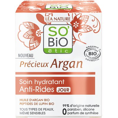 Soin hydratant Anti-Rides jour - Précieux Argan - So'bio étic - Visage