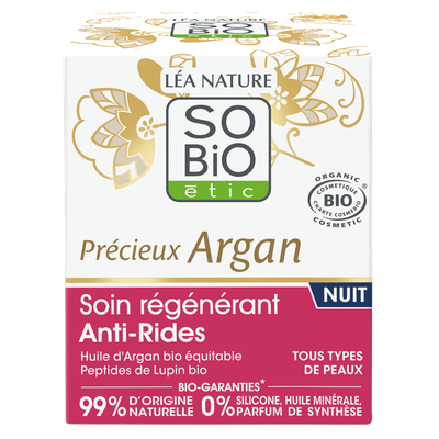 Soin régénérant Anti-Rides NUIT - Précieux Argan - So'bio étic - Visage