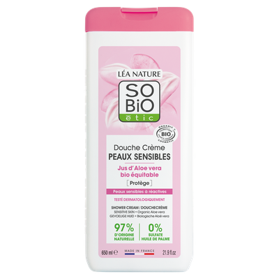Sensitive Skin Shower cream - Organic Aloe vera - So'bio étic - Hygiene
