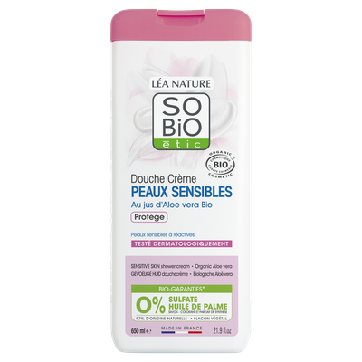 Douche crème peaux sensibles - Jus d'Aloe vera bio - So'bio étic - Hygiène