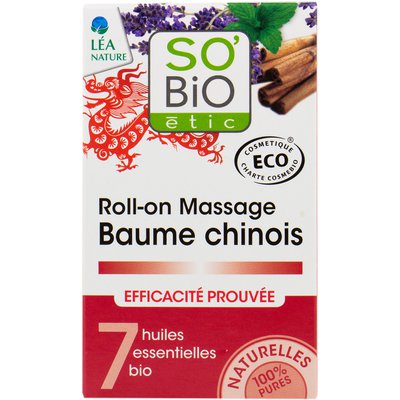 Roll-on massage baume chinois, aux 7 huiles essentielles bio - So'bio étic - Santé - Massage et détente