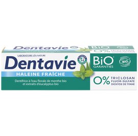 Dentifrice Haleine fraîche - Menthe et eucalyptus bio - Dentavie - Hygiène