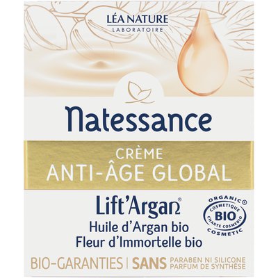 Crème anti-âge global - Lift'Argan - Natessance - Visage