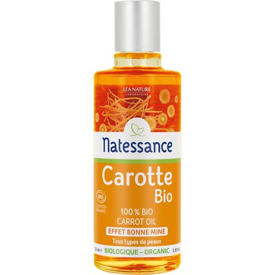 Huile de carotte 100% pure - effet bonne mine - Natessance - Visage