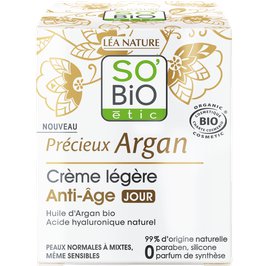 Crème légère anti-âge jour - Précieux Argan - So'bio étic - Visage