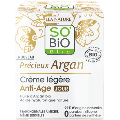 Anti-aging light cream day - Précieux Argan - So'bio étic - Face