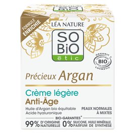 Crème légère anti-âge jour - Précieux Argan - So'bio étic - Visage