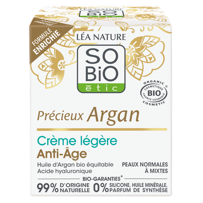 Crème légère anti-âge jour - Précieux Argan - So'bio étic - Visage