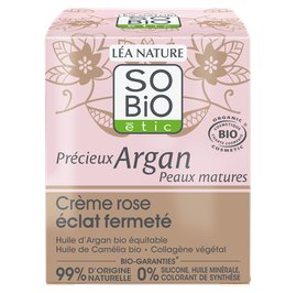 Crème rose éclat fermeté - Précieux Argan Peaux Matures - So'bio étic - Visage