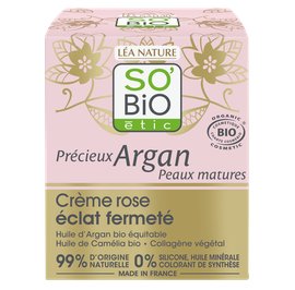 Crème rose éclat fermeté - Précieux Argan Peaux Matures - So'bio étic - Visage