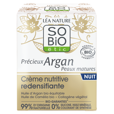 Crème nutritive redensifiante NUIT - Précieux Argan Peaux Matures - So'bio étic - Visage