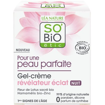 Gel-crème révélateur éclat Nuit - Pour une peau parfaite - So'bio étic - Visage