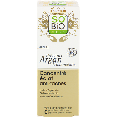 Concentré éclat anti-tâches - Précieux Argan peaux matures - So'bio étic - Visage