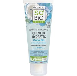 Après-shampooing cheveux hydratés - Coco bio + acide hyaluronique - So'bio étic - Cheveux