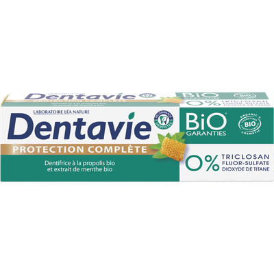 Dentifrice protection complète - Propolis et extrait de menthe bio - Dentavie - Hygiène