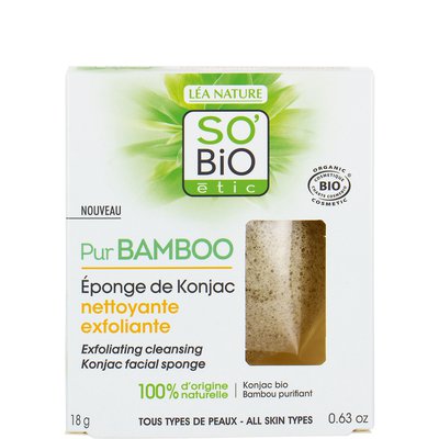 Eponge de Konjac nettoyante exfoliante - Pur Bamboo - So'bio étic - Visage