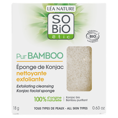 Exfoliating cleansing Konjac facial sponge - Pur Bamboo - So'bio étic - Face