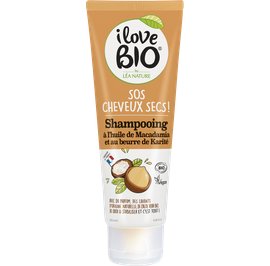 Shampooing SOS cheveux secs - Huile de macadamia et beurre de karité - I Love Bio by Léa Nature - Cheveux