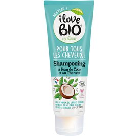 Shampooing pour tous les cheveux à l'eau de coco et thé vert - I Love Bio by Léa Nature - Cheveux