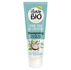 Shampooing pour tous les cheveux - Eau de coco et thé vert - I Love Bio by Léa Nature - Cheveux