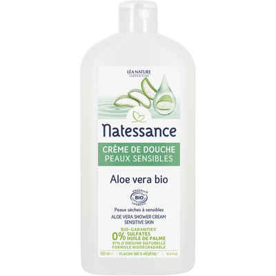 Crème de douche peaux sensibles - Aloe vera bio - Natessance - Hygiène