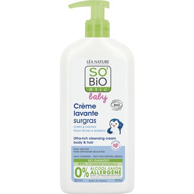 Crème lavante surgras Corps & Cheveux - Baby - So'bio étic - Bébé / Enfants
